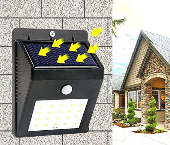SOLAR SECURITY LED NIGHT LIGHT GARDEN WALL